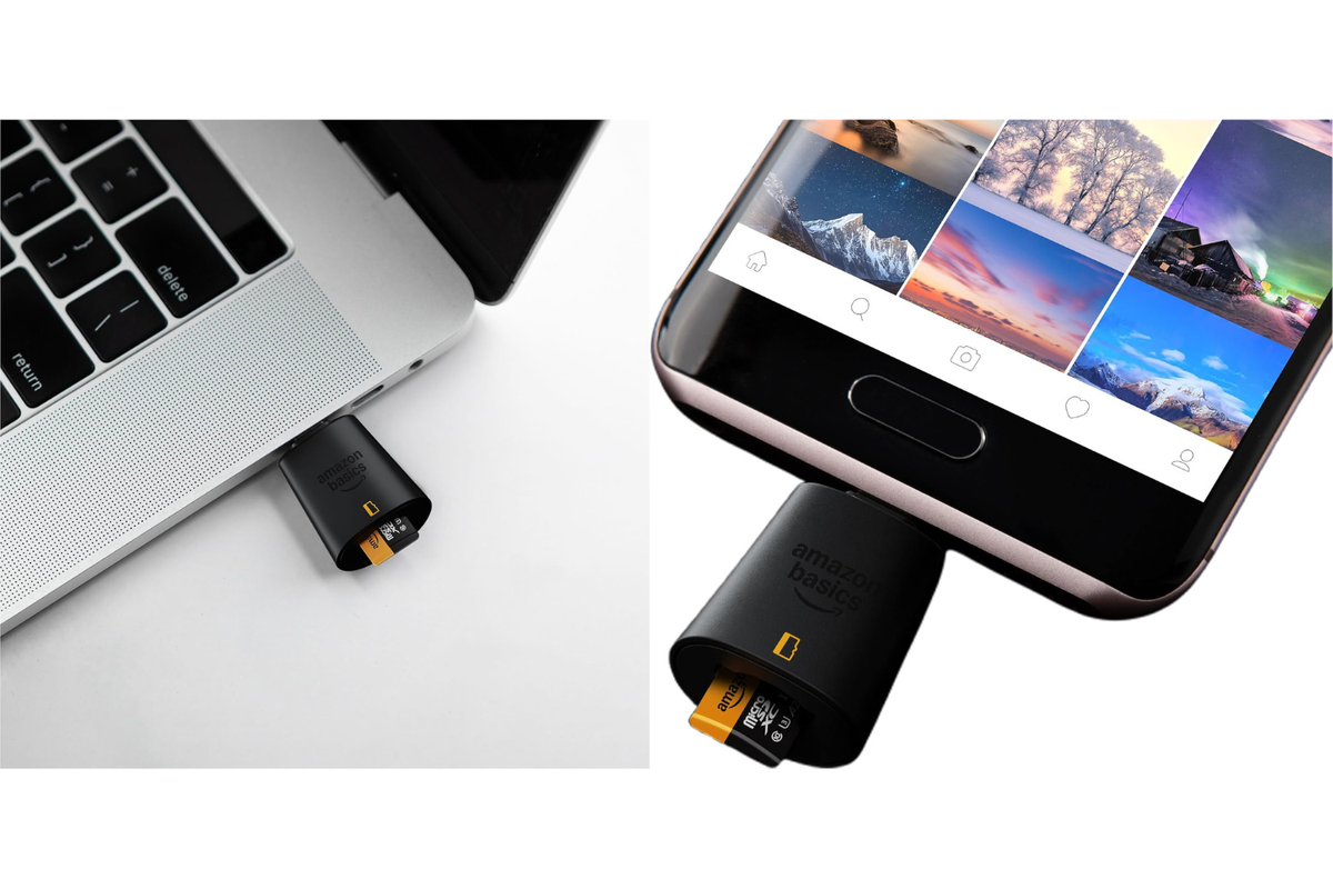 スマホ用microSDカードリーダー探し終了。Amazonベーシックから丁度いいの出てました