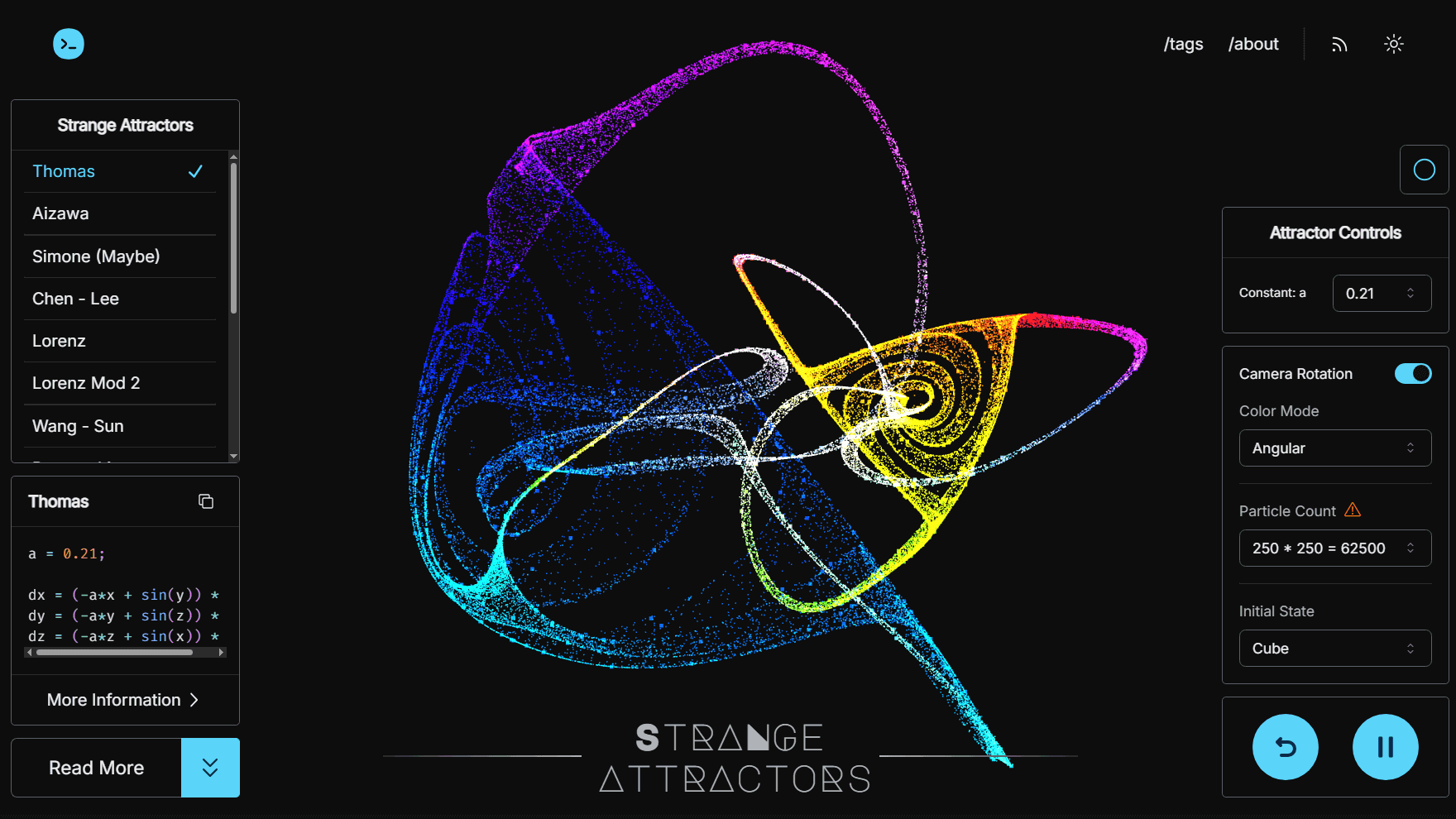 あの「バタフライ効果」が実際にどういう感じか視覚的に理解できる「Strange Attractors」、パラメーターのわずかな変化をThree.jsで3D視覚化