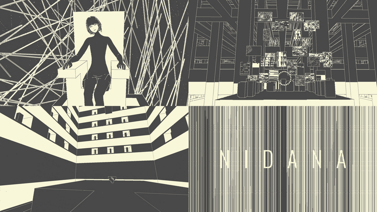 幾何学的でモノクロな夢の世界を歩いて探索する一人称ドリームシミュレーター「NIDANA」プレイレビュー