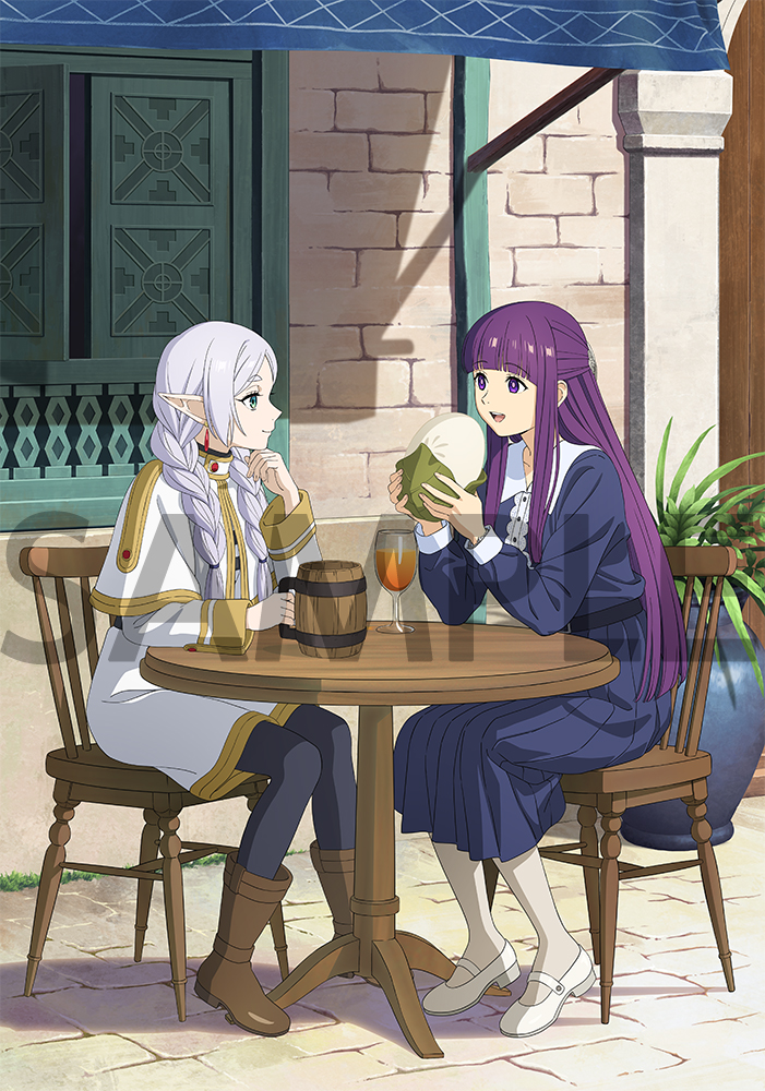 アニメイト、「『葬送のフリーレン』Season 2 Blu-ray＆DVD Vol.1～3」の特典絵柄を公開お出かけ中のフリーレンとフェルンの様子を切り取った描き下ろし