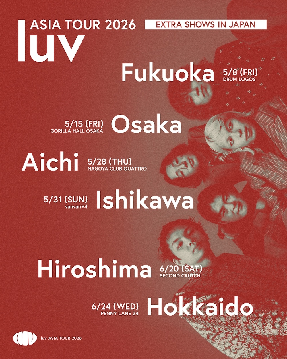 luv、Zepp Shinjuku公演がソールドアウト　全国6都市の追加公演が決定
