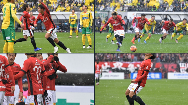 浦和が雪の開幕戦を制して2発白星スタート! 開幕スタメンのルーキー肥田野が“2戦連続弾”、17年ぶりJ1の千葉を撃破