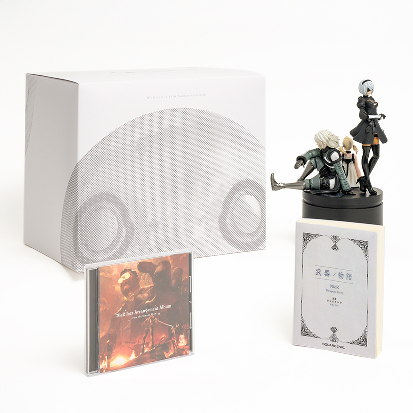 「ニーア」15周年を記念した「NieR Series 15th Anniversary BOX」本日発売2Bたちのスタチューフィギュアや武器の物語を収めた書籍などを同梱