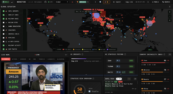 “自分の部屋がCIAみたいになる”世界の情勢やニュースがリアルタイムで閲覧できるPC向けアプリ「World Monitor」が大きな話題に
