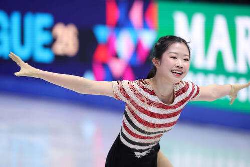 【フィギュア】五輪銅メダル中井亜美、冒頭3A決まらず自己ベストを10点近く下回る69・10点