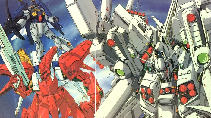 【画像あり】ガンダムのクワトロの百式改とカミーユのスーパーZとアムロのスーパーガンダムMk-2によるフォーメーション『ジェットストリームアタック0087』がこちらｗｗｗｗｗ