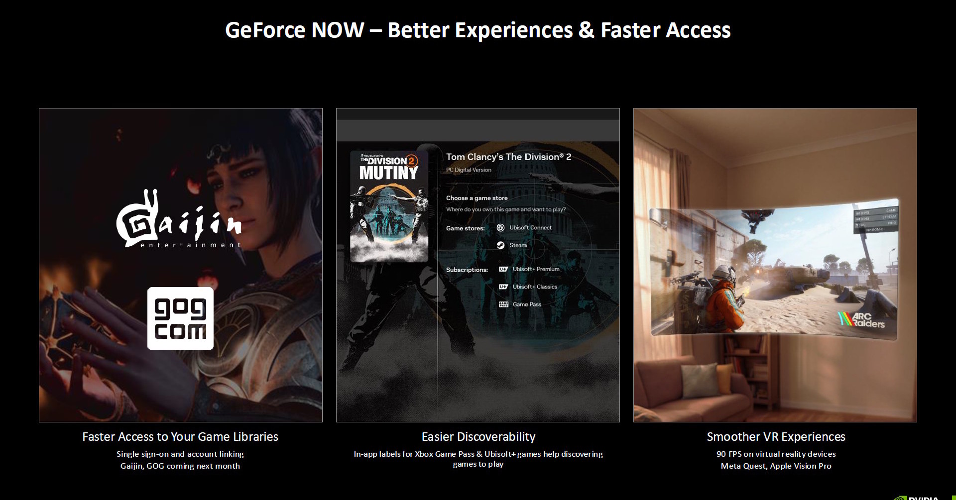 [ITmedia PC USER] 「GeForce NOW」がサービスをアップデート　Apple Vision ProやMeta Questで最大90fpsのゲーミングが可能に