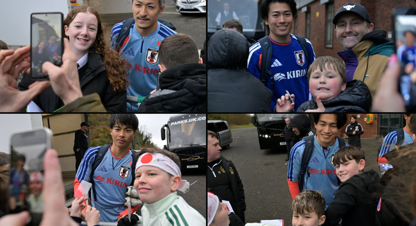 【写真特集】前田大然、三笘薫、中村敬斗、上田綺世…日本代表選手たちがスコットランドで連日ファンサービス!!(30枚)