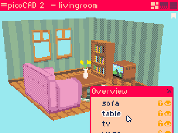 ローポリ特化な3Dモデリングソフト『picoCAD 2』Steamリリース！お手頃価格の好評ツールがパワーアップ。味のある作品を作り放題