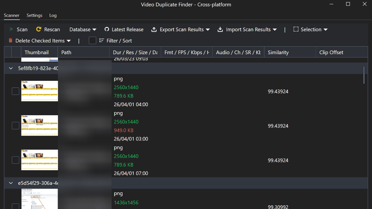 無料で重複した動画ファイル・画像ファイルを類似性に基づいて検出する「Video Duplicate Finder」、他の重複ファイル検索ツールと異なり解像度やフレームレート違い・透かしの入った重複ファイルも検出可能