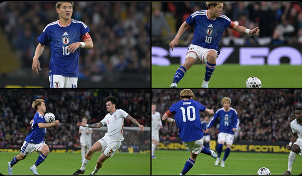 【写真特集】英遠征で10番キャプテンの大役務めた堂安律「僕が巻いて負けたって言われるの嫌なんで」(12枚)