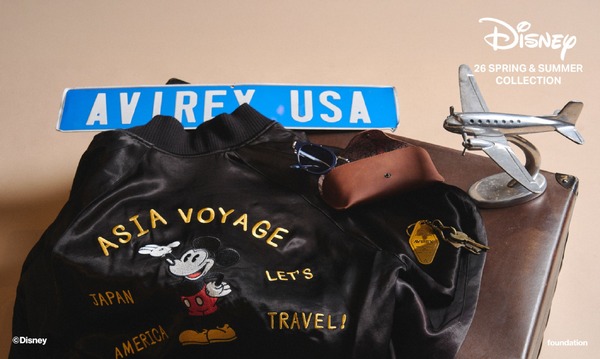 「ディズニー」クラシックな世界観がエモい…！スカジャンやTシャツが登場♪ミリタリーブランド「AVIREX」コラボ