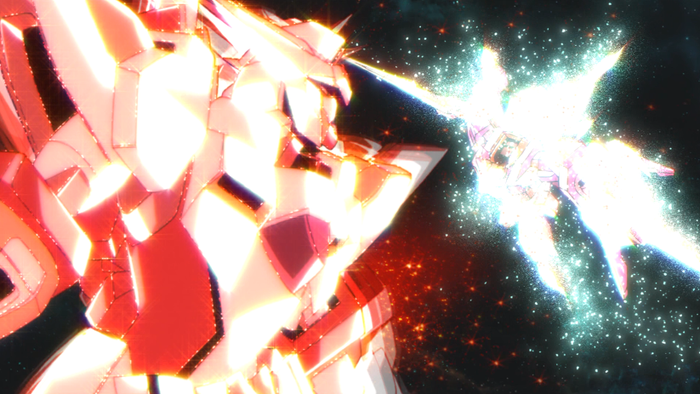 【朗報】リボーンズガンダムさん、作中最強格で量子化とかいうインチキ技を持つ00ライザーを相打ちに持ち込む大健闘を見せる（画像あり）