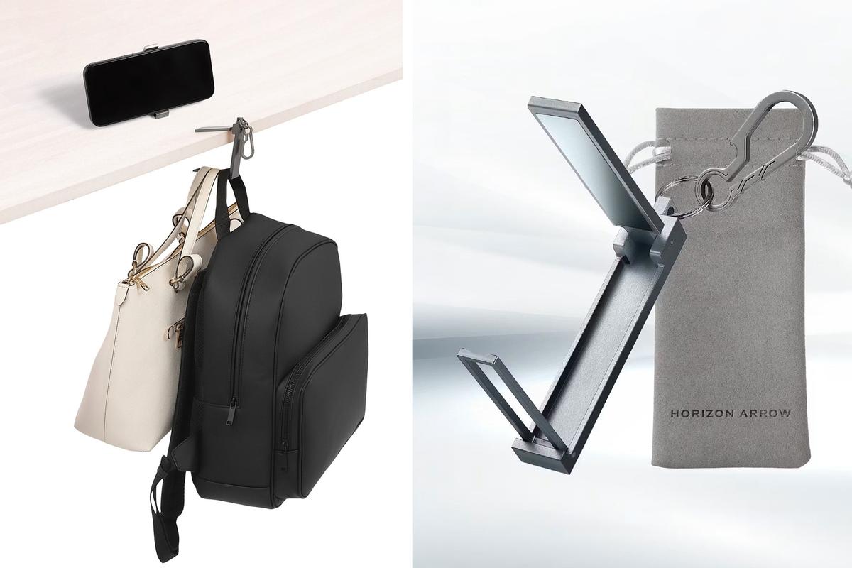 たった35gで耐荷重20kg。7cmロングフックで厚天板もOKな優秀バッグハンガー