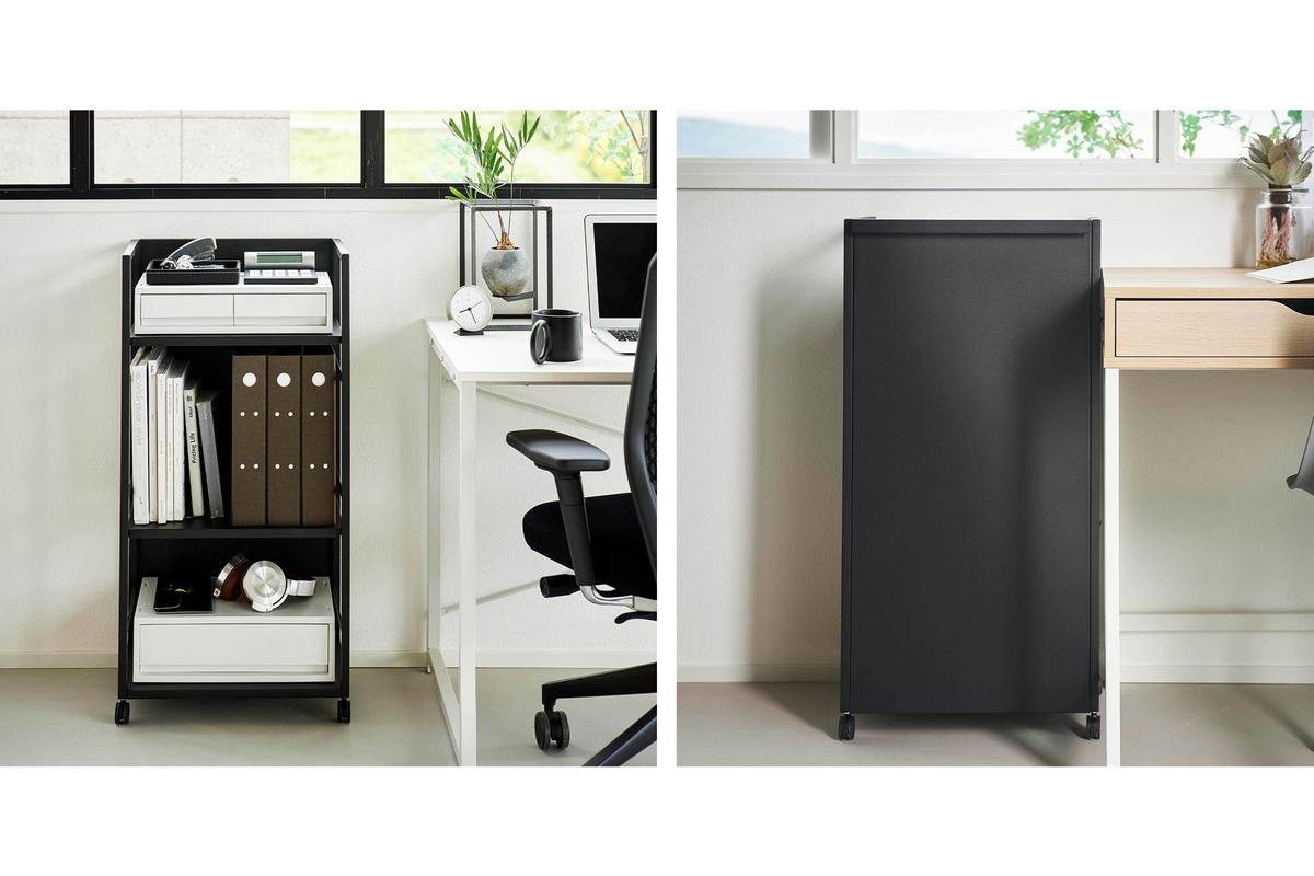 「裏返す」だけで生活感がなくなる。山崎実業のワゴンを、頼れる収納拠点に