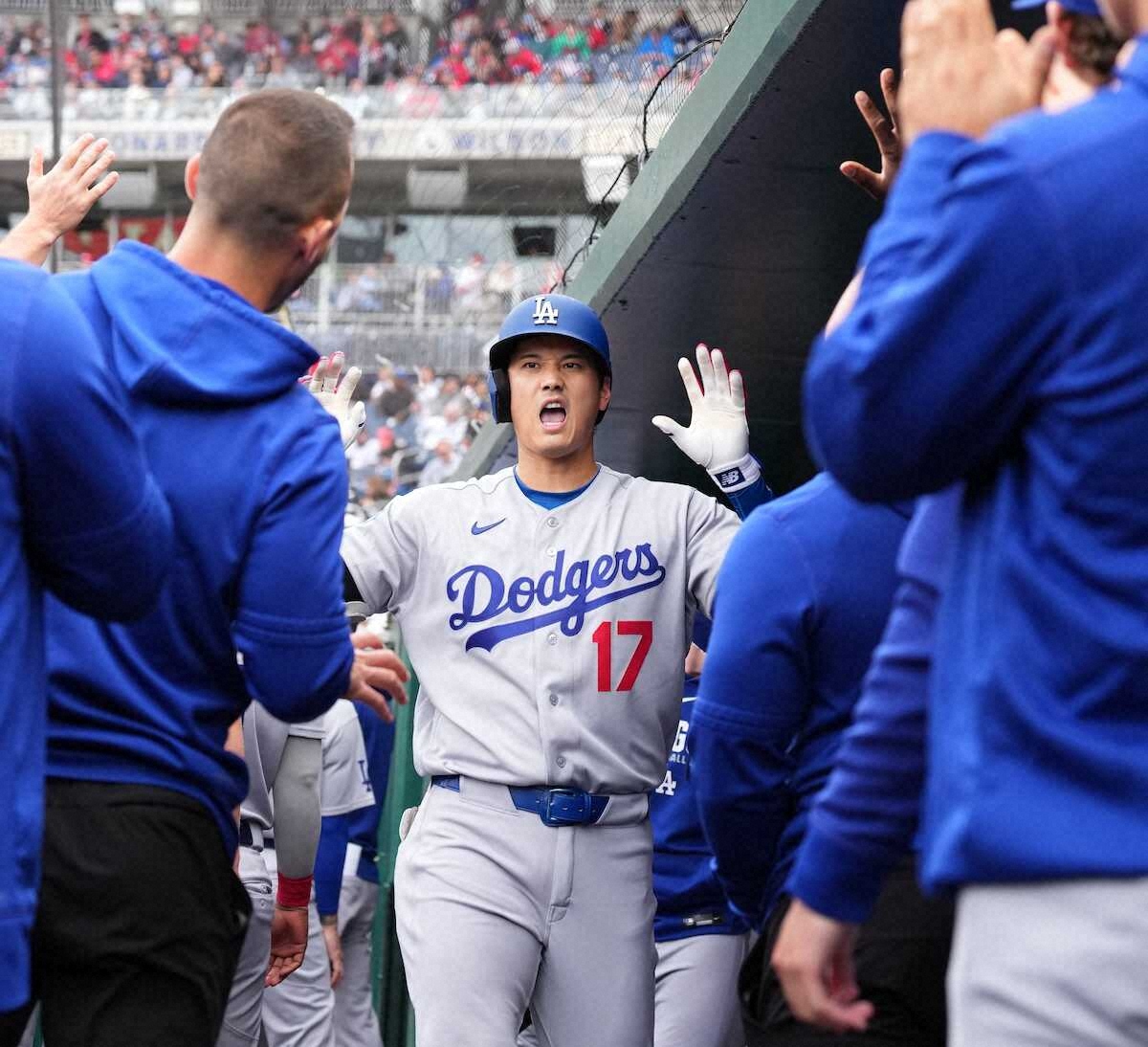 ドジャースの大谷翔平 連続試合出塁「40」で日本選手歴代2位に浮上