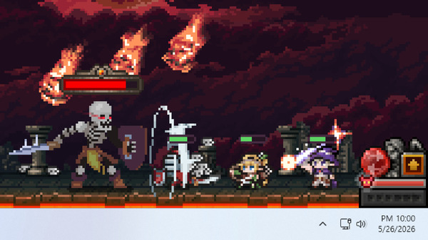 【無料】超小型放置RPG『タスクバーヒーロー』リリース24時間でSteam同時接続人数3万人突破―不正ツール使用者も登場