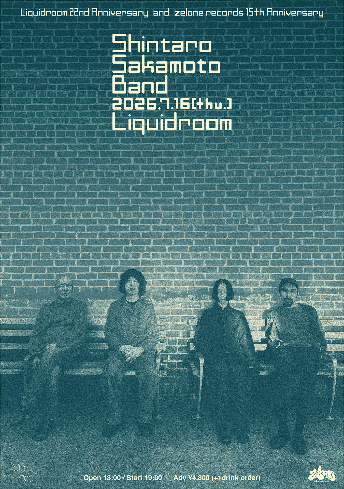 坂本慎太郎、恵比寿LIQUIDROOMの22周年記念公演に出演へ『LIQUIDROOM 22nd Anniversary & zelone records 15th Anniversary 坂本慎太郎 LIVE 2026』開催決定