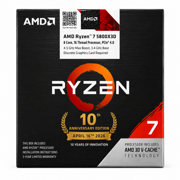 旧環境準ハイエンドCPU「Ryzen 7 5800X3D」が復活！？AM4 10周年記念モデルとして海外で販売開始