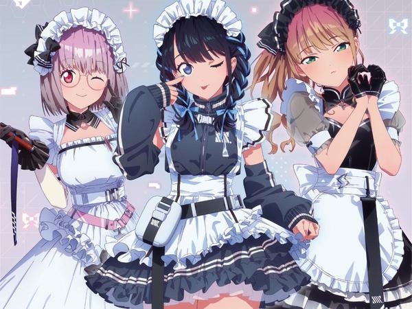 宝多六花たちが、太ももバッチリなサイバーメイド衣装に！描き下ろしイラスト使用の「グリッドマン ユニバース」POP UP SHOP開催決定
