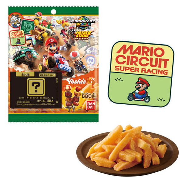 『マリオカート ワールド』ステッカーつきスナック第2弾！ドットデザインのマリオや、カートに乗ったウシなど個性あふれる全30種