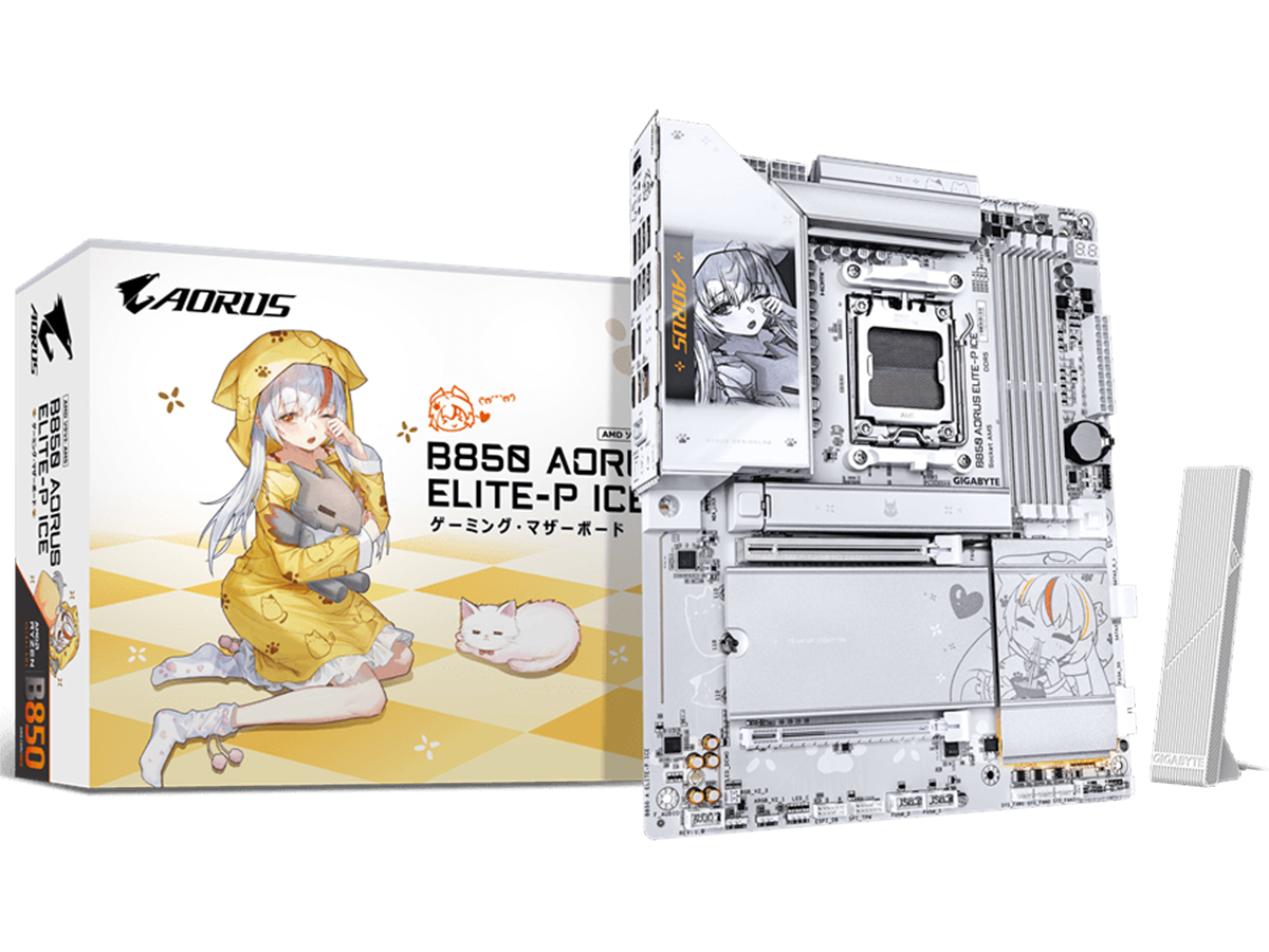 GIGABYTE、神鷹凛仕様で白基調のB850搭載ATXマザーボード