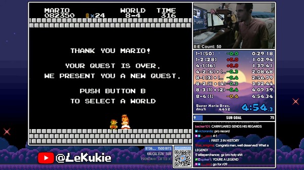 理論値と0.1秒差！『スーパーマリオブラザーズ』RTA、Any％最速タイムが更新