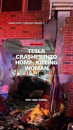 テスラ車が住宅に突っ込む、家の中にいた女性が死亡　米テキサス州