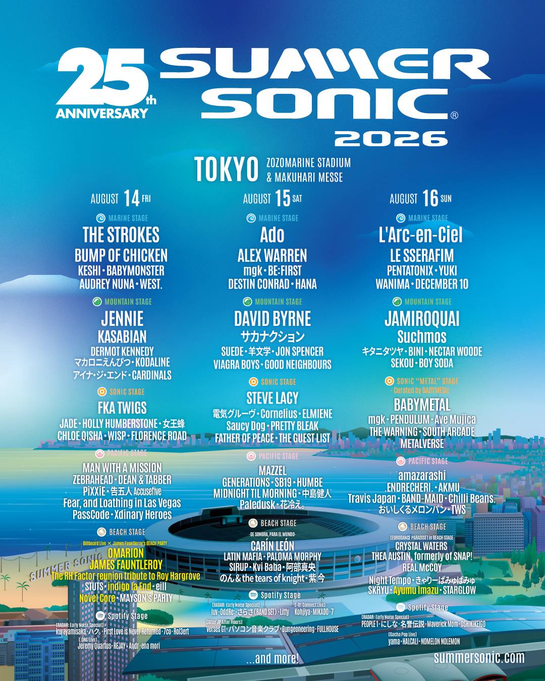 『SUMMER SONIC 2026』大阪MOUNTAIN STAGEにオマリオンがヘッドライナーとして出演決定　追加ラインナップを発表
