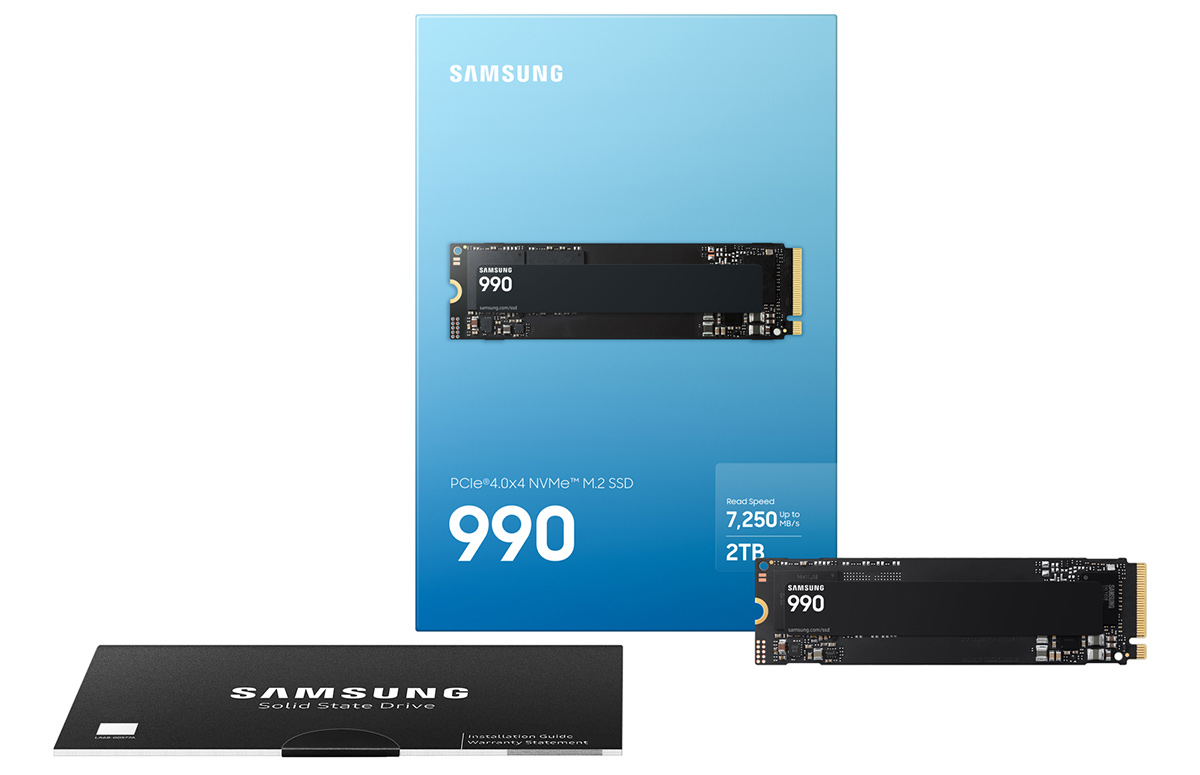 PCIe 4.0 x4対応の内蔵型SSD「Samsung 990 SSD」が7月下旬発売。容量1TBで4万980円前後
