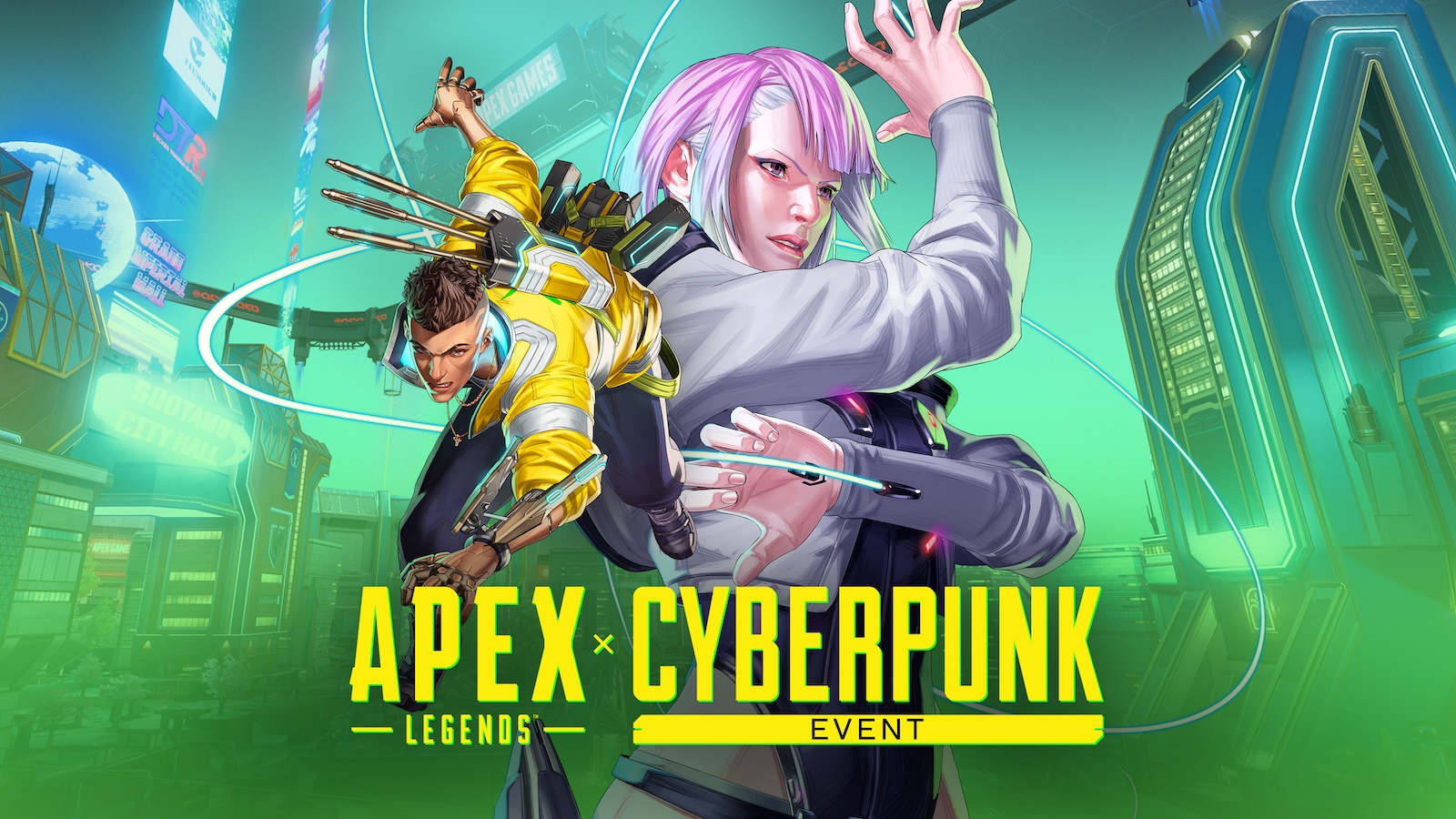 「Apex Legends」と「サイバーパンク」がコラボ！ ナイトシティ仕様のマップ、デイビッドとルーシーのスキンも登場